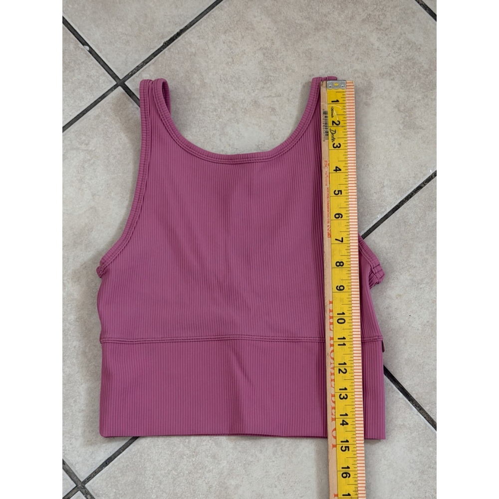 LULULEMON POWER PIVOT TANK TOP RIB PINK SIZE 2 PTP 11.5” - Picture 3 of 6